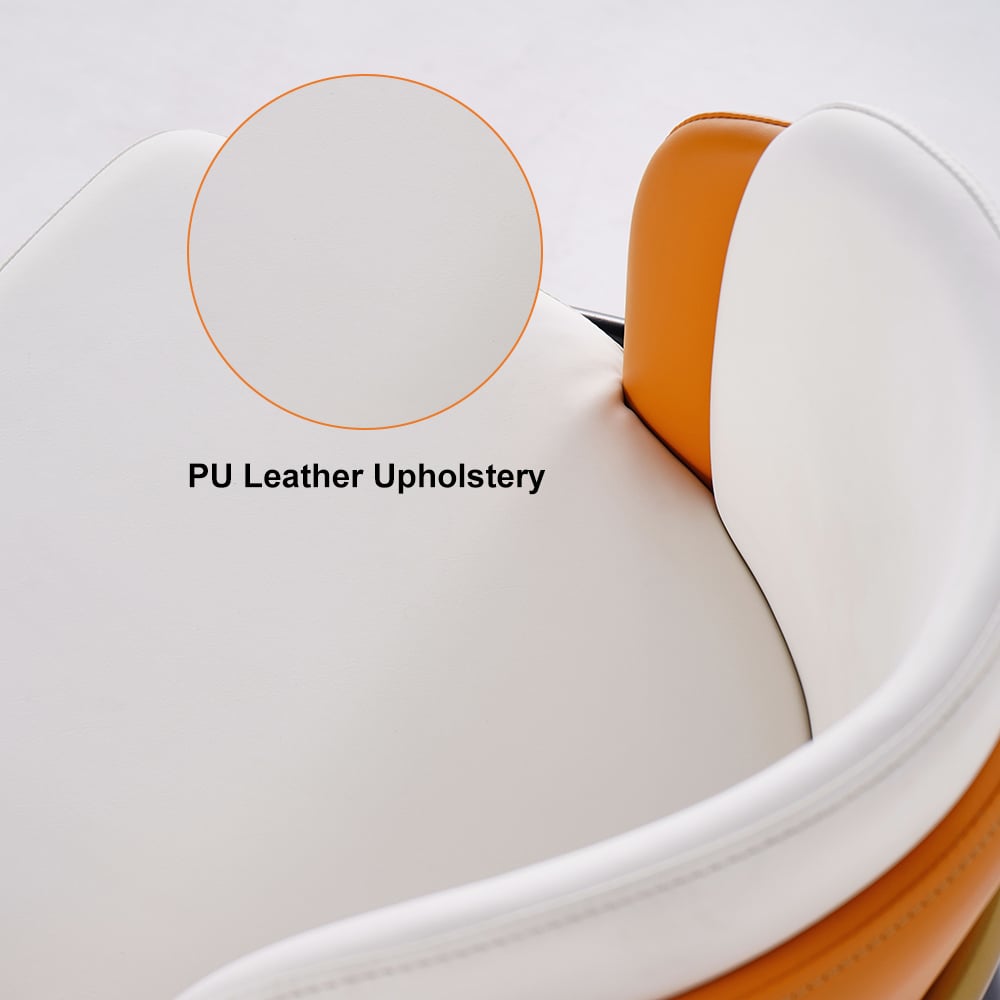 HMR Linenic Series Modern PU Leather Bar Stools - Orange, 20.9"L x 20.9"W x 41.3"H, 1-Piece