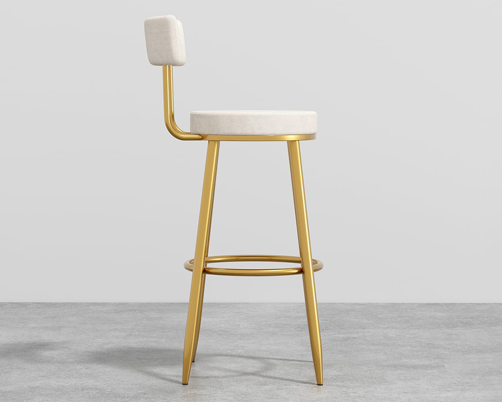 HMR Affordable Luxury Modern Velvet Upholstered Bar Stools - White