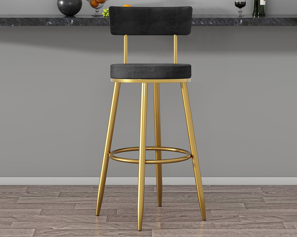 HMR - Affordable Luxury Modern Velvet Upholstered Bar Stools