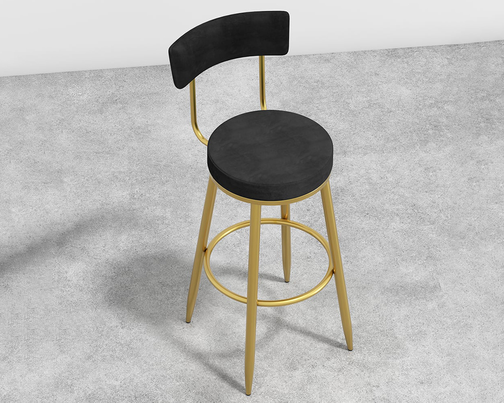 HMR - Affordable Luxury Modern Velvet Upholstered Bar Stools