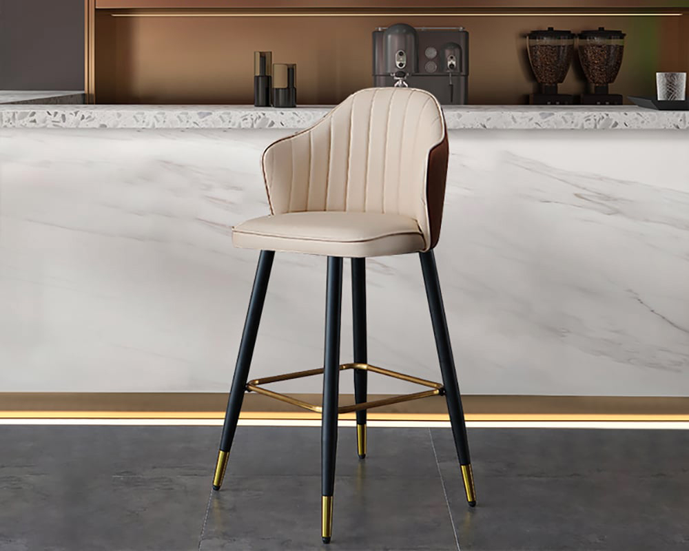 HMR - Modern Bar Stools with PU Leather Upholstery