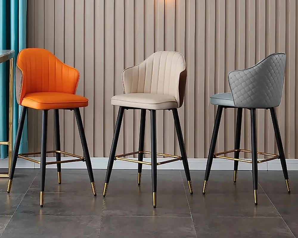 HMR - Modern Bar Stools with PU Leather Upholstery