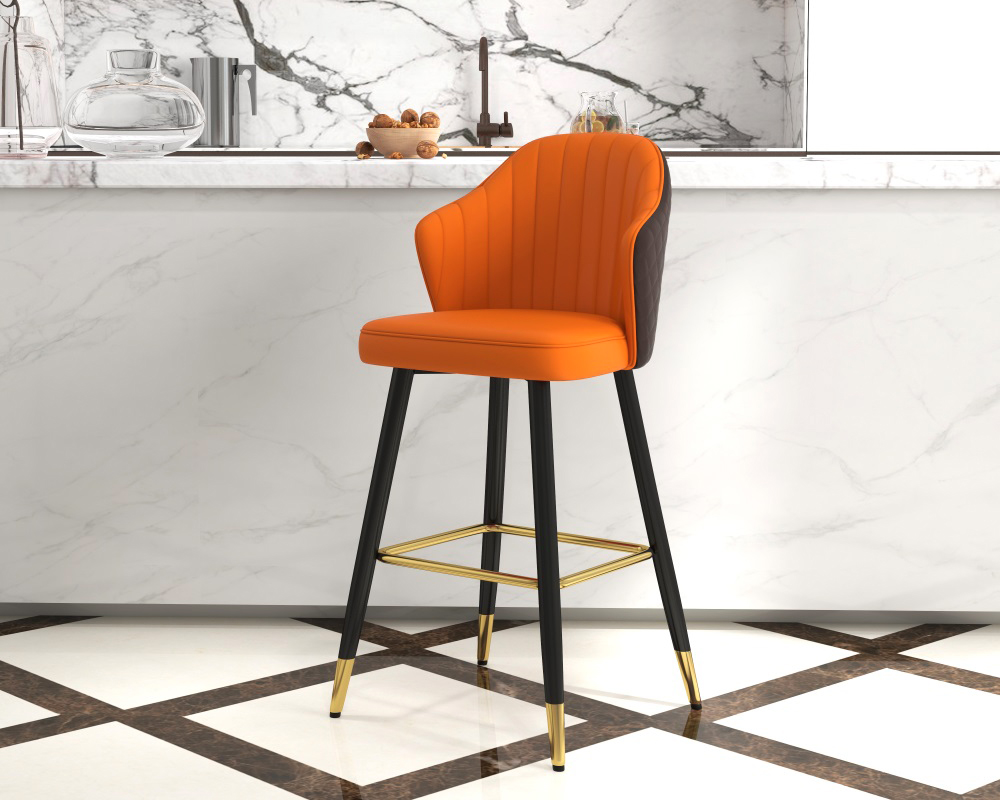 HMR - Modern Bar Stools with PU Leather Upholstery