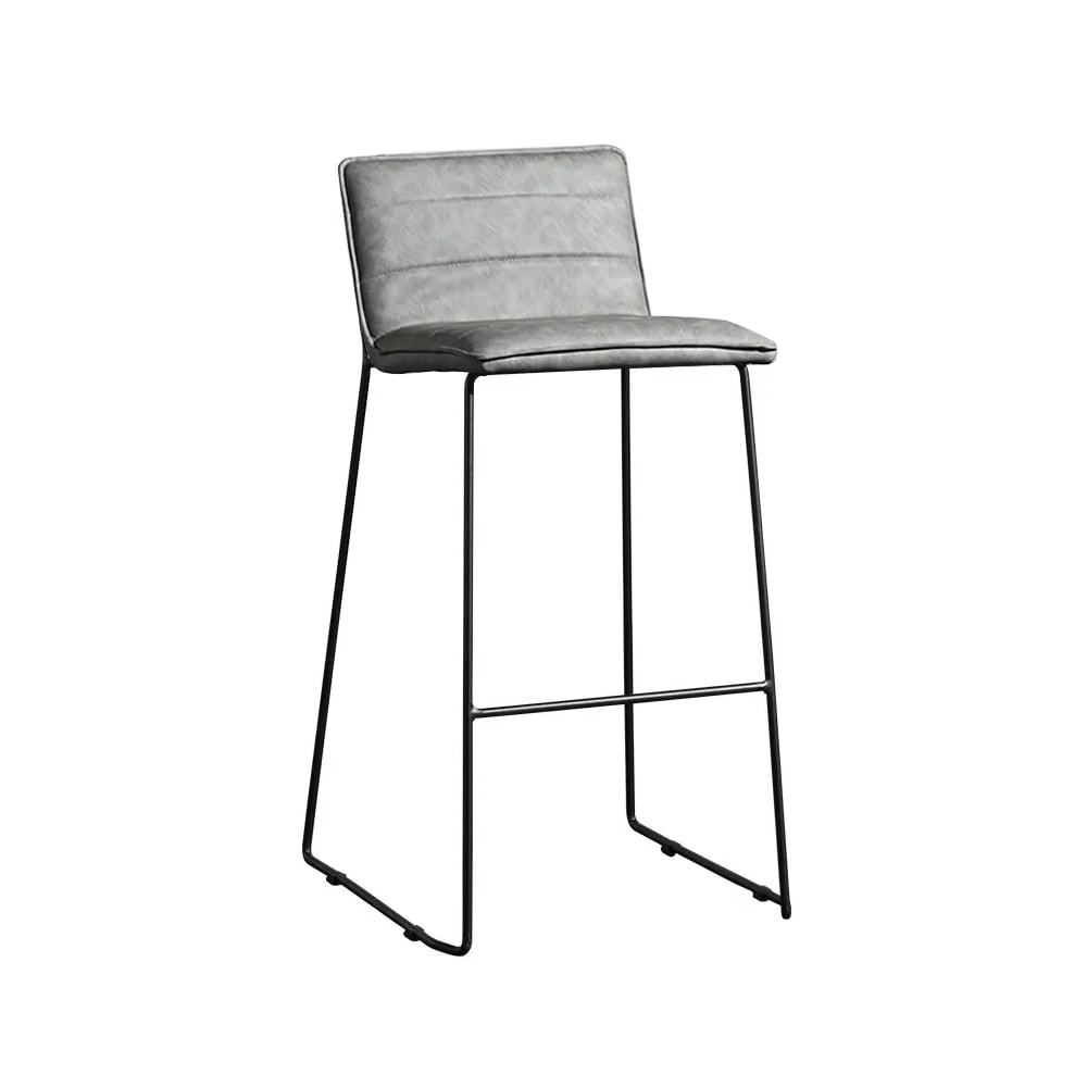 HMR - Modern PU Leather Counter Stools with Upholstery Gray