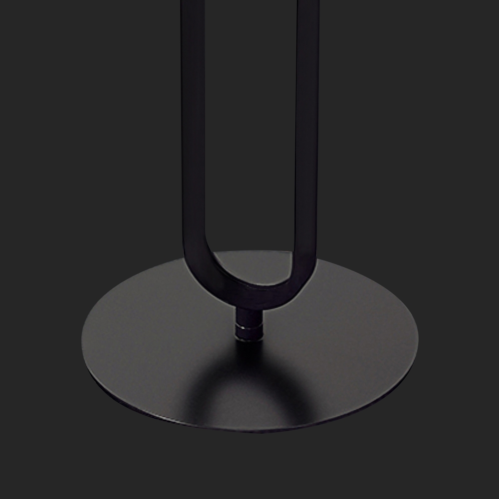 HMR - Dark Gray Sintered Stone Round Side Table Carbon Steel Base in Black