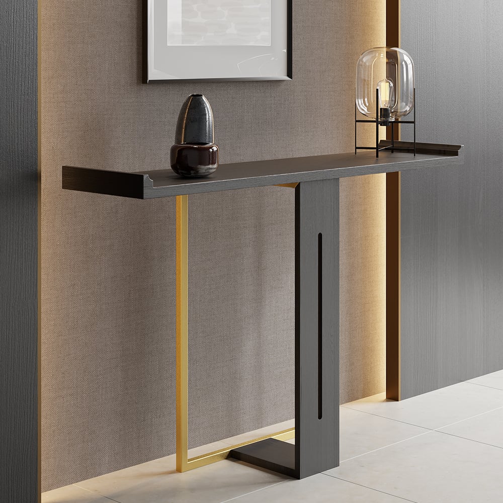 HMR Narrow 47" Console Table - Black/Gold