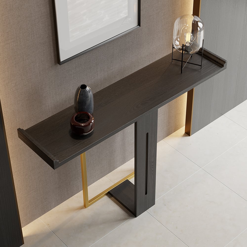 HMR Narrow 47" Console Table - Black/Gold