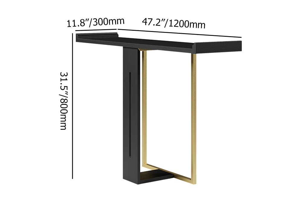 HMR Narrow 47" Console Table - Black/Gold