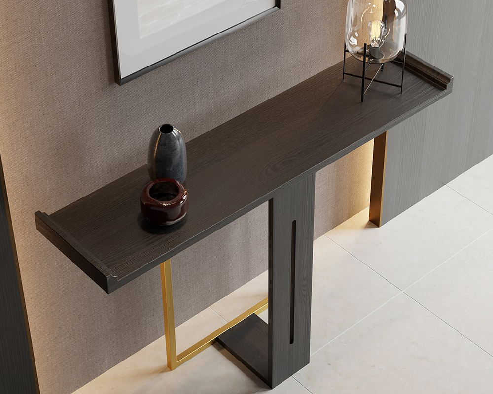 HMR Narrow 39" Console Table - Black/Gold