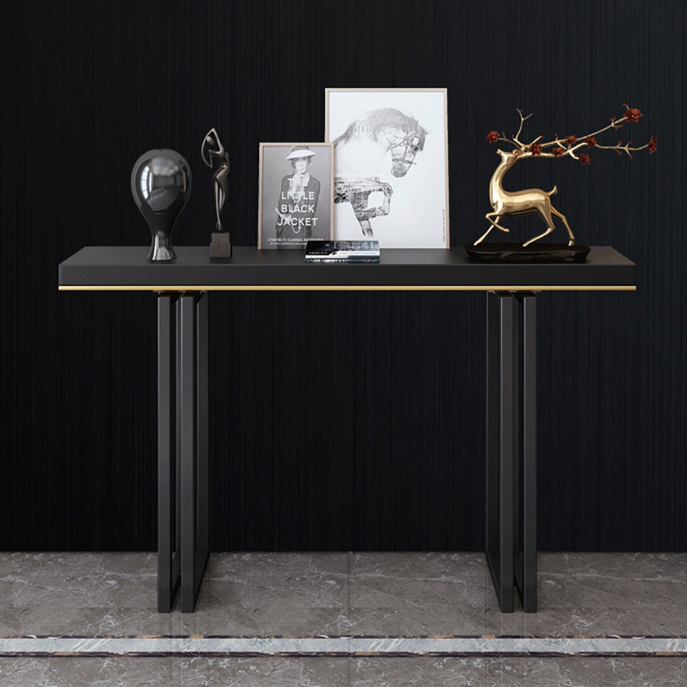HMR - Accent Solid Wood and Metal Narrow Console Table in Large 47" in 47.2"L