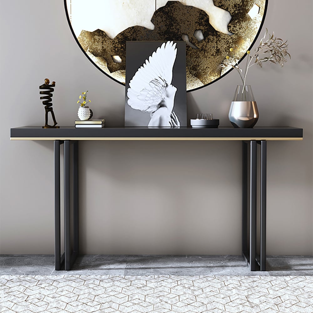 HMR - Accent Solid Wood and Metal Narrow Console Table in Large 47" in 47.2"L