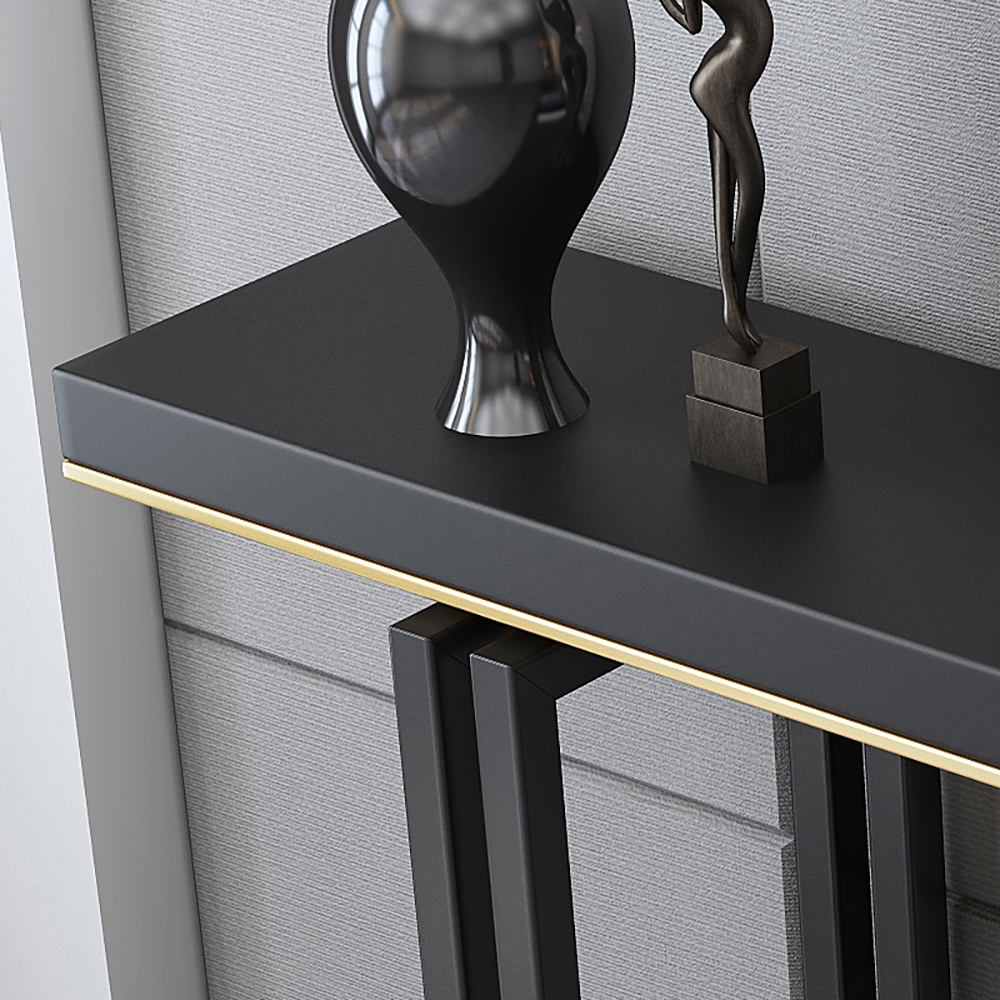 HMR - Accent Solid Wood and Metal Narrow Console Table in Large 47" in 47.2"L