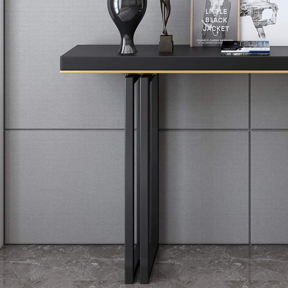 HMR - Accent Solid Wood and Metal Narrow Console Table in Large 47" in 47.2"L