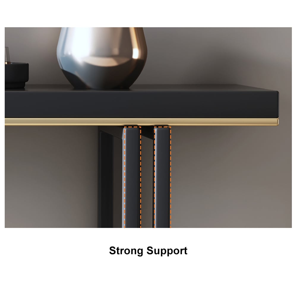 HMR - Accent Solid Wood and Metal Narrow Console Table in Large 47" in 47.2"L