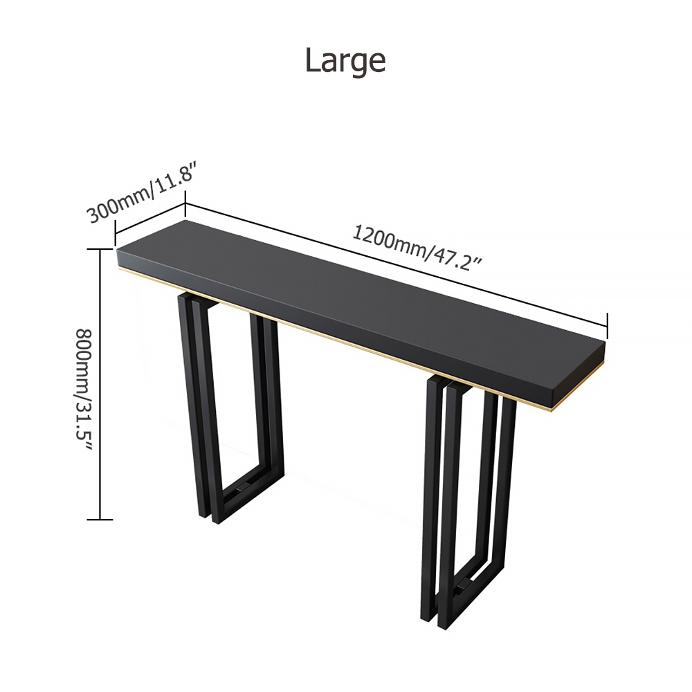 HMR - Accent Solid Wood and Metal Narrow Console Table in Large 47" in 47.2"L