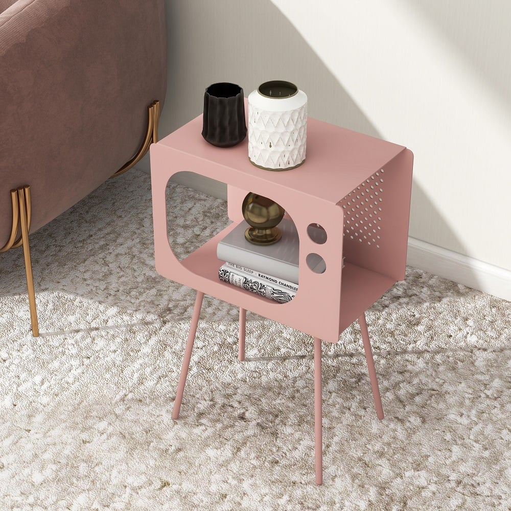 HMR Stert Series Modern End Table - Fresh Pink