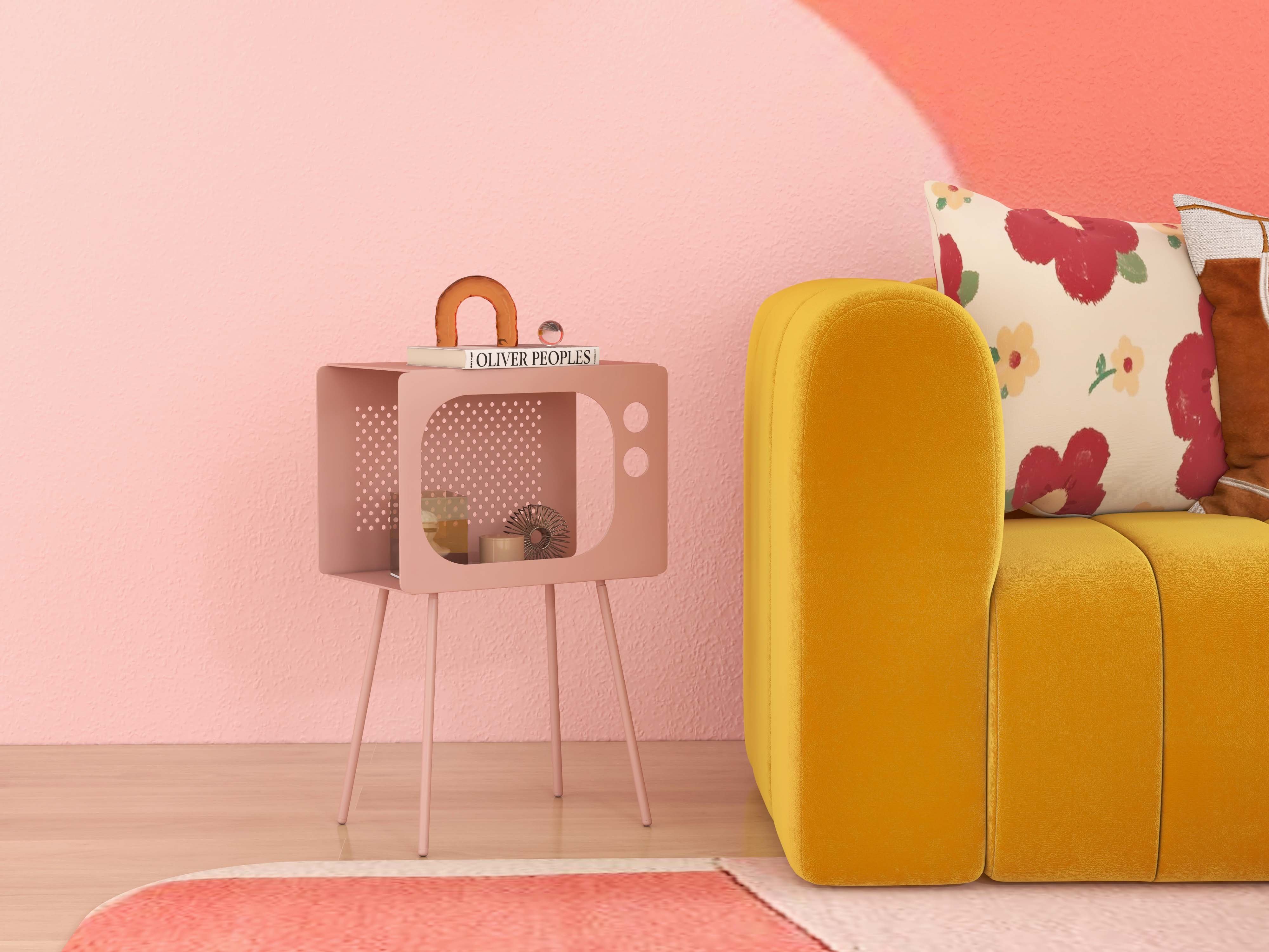 HMR Stert Series Modern End Table - Fresh Pink