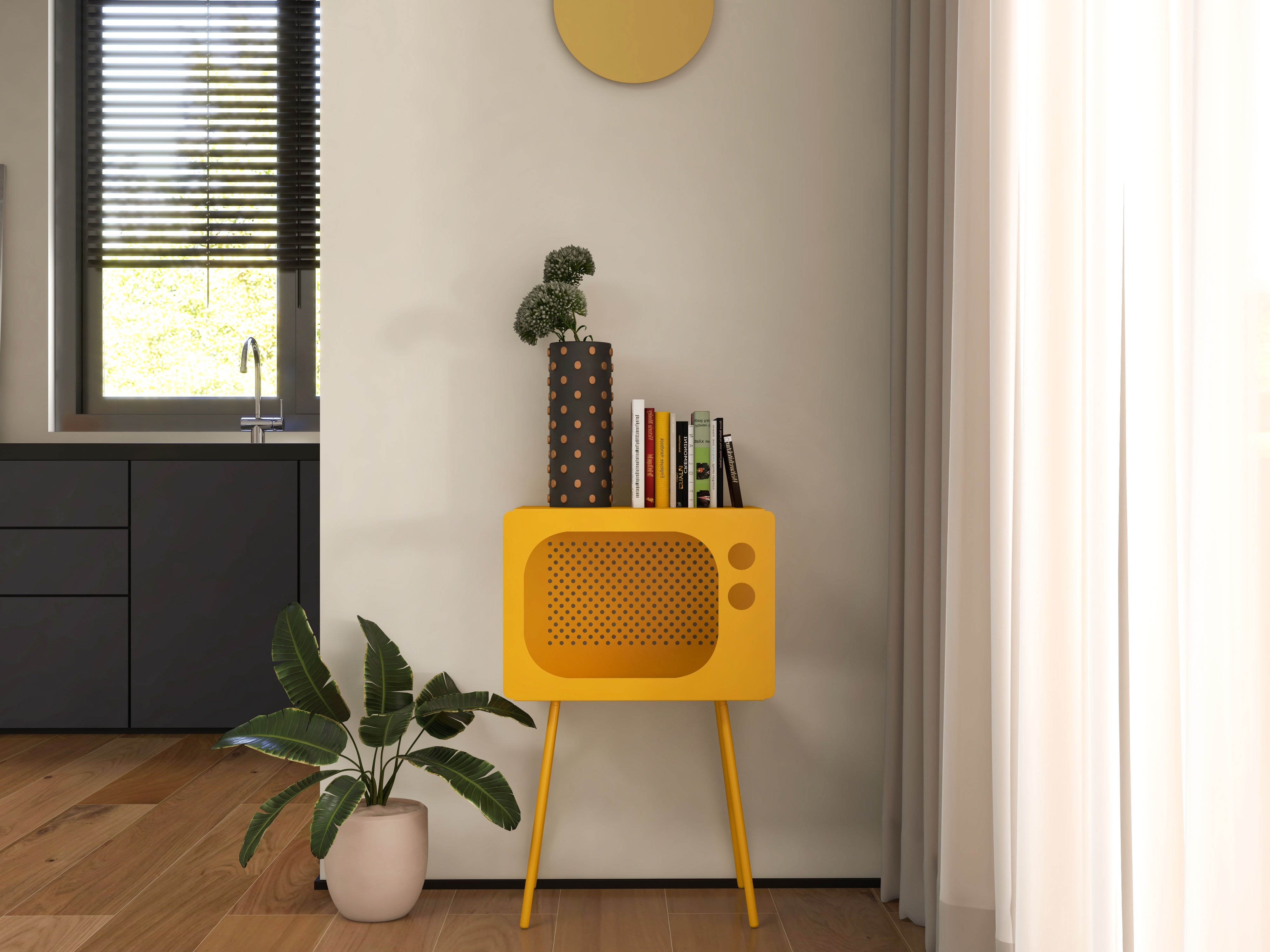HMR Stert Series Modern End Table - Fresh Yellow