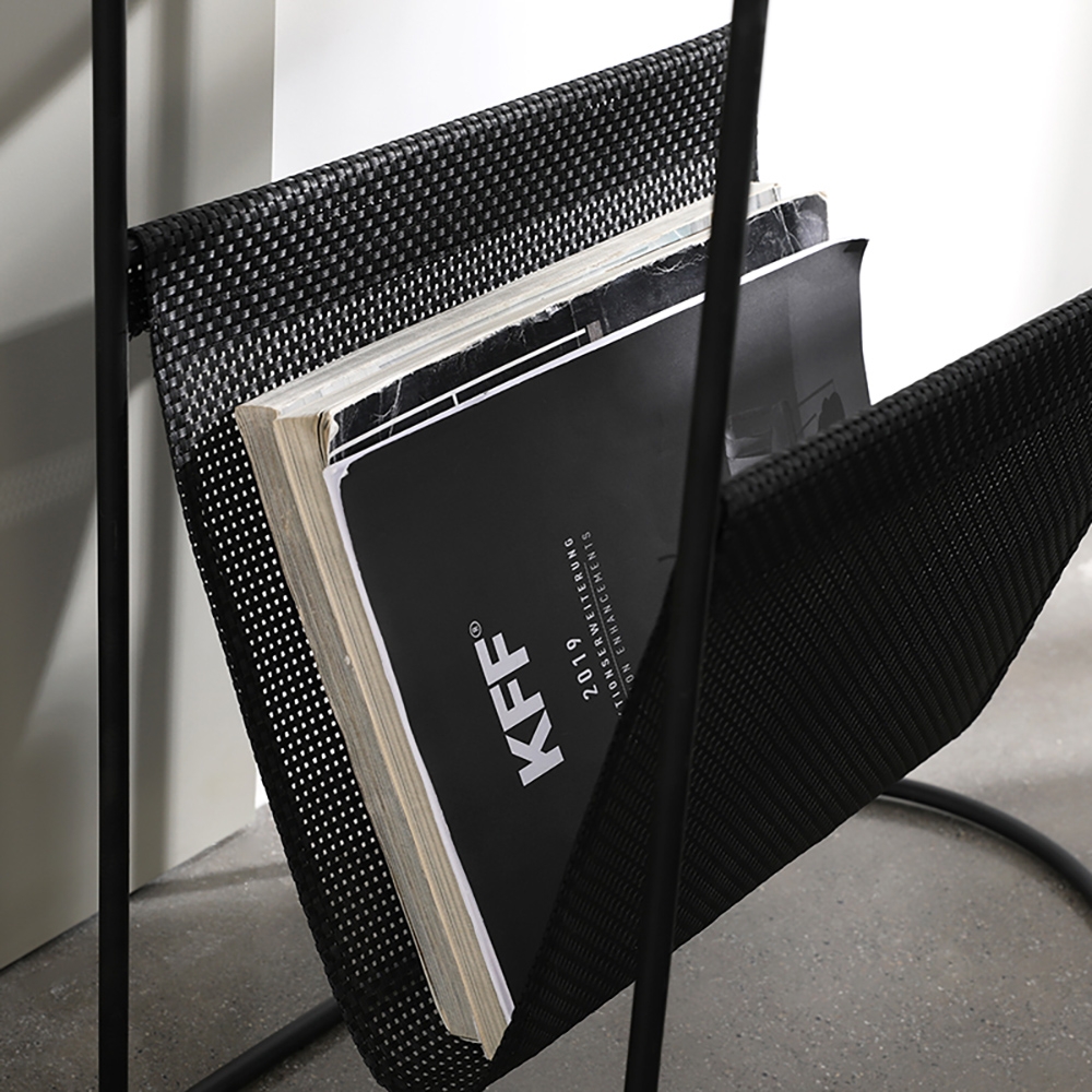 HMR - Oval Table Magazine Holder in Black