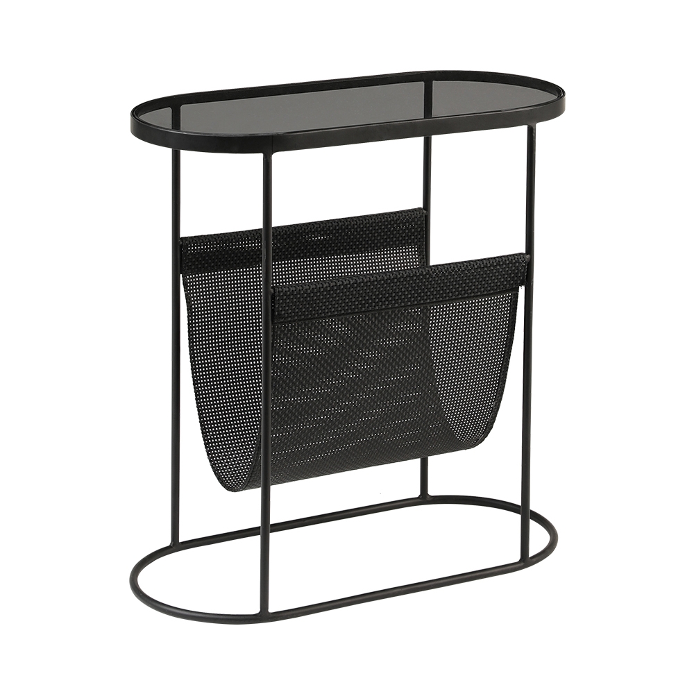 HMR - Oval Table Magazine Holder in Black