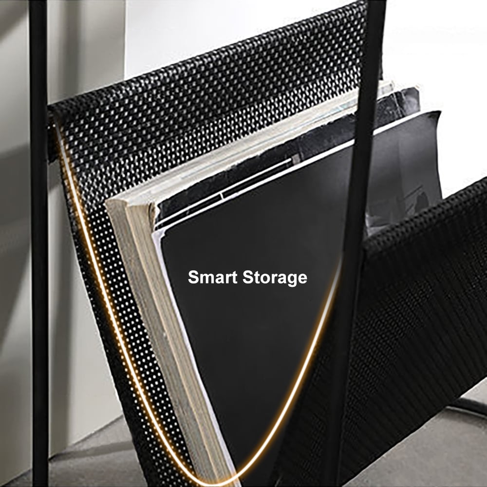 HMR - Oval Table Magazine Holder in Black
