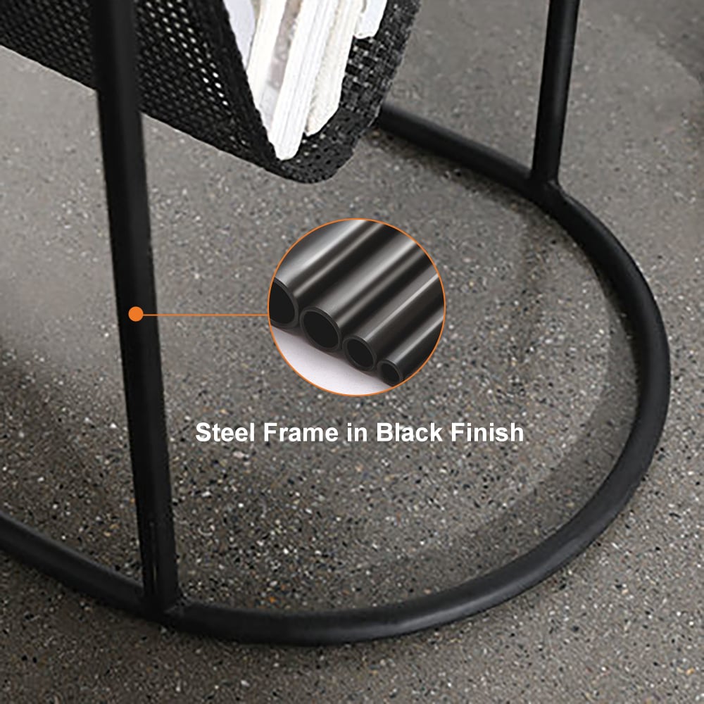 HMR - Oval Table Magazine Holder in Black