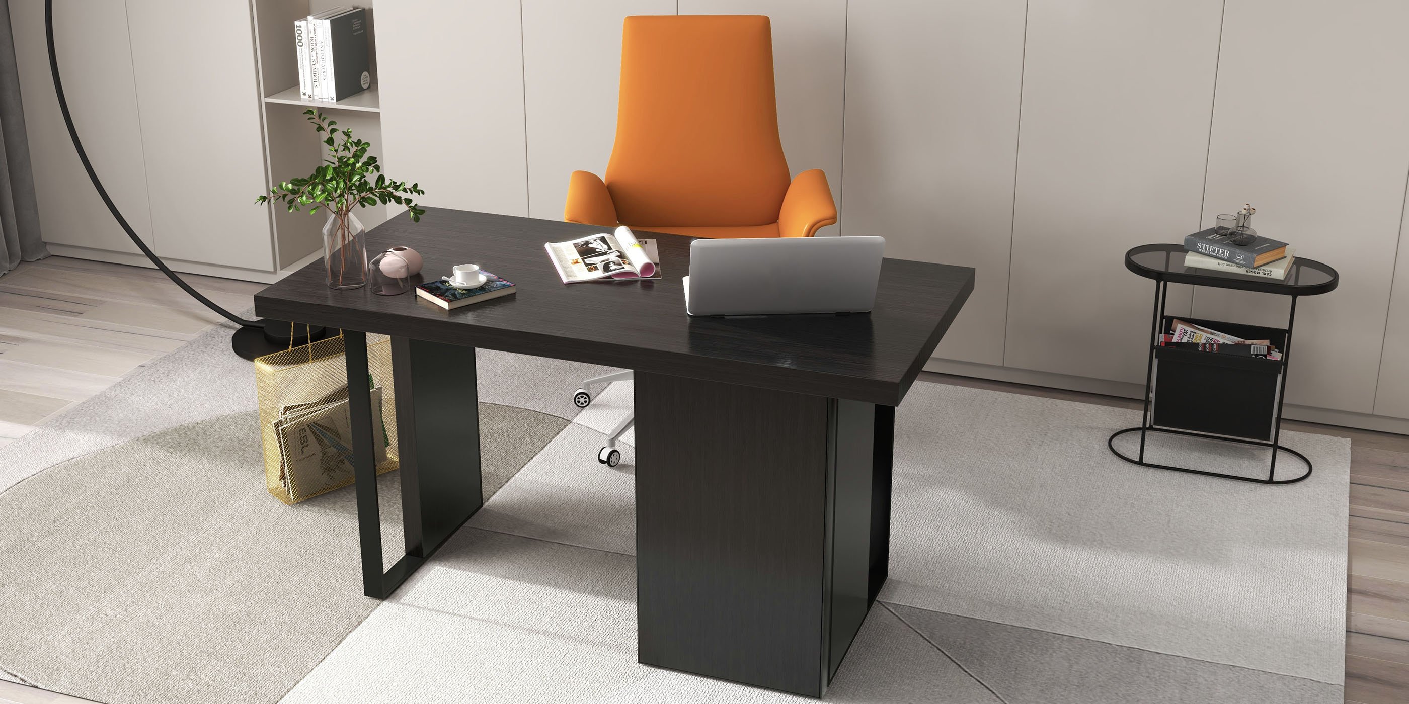HMR - Oval Table Magazine Holder in Black