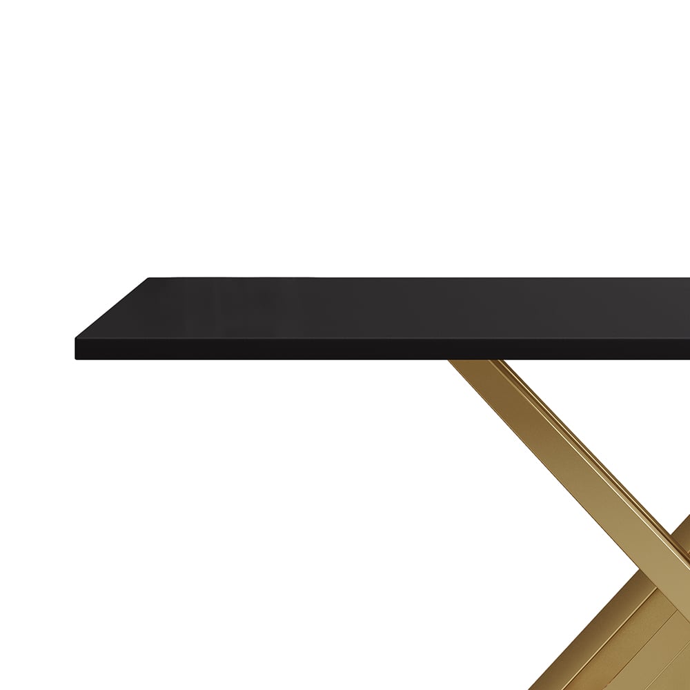 HMR 59" Narrow Console Table with Base Metal - Black