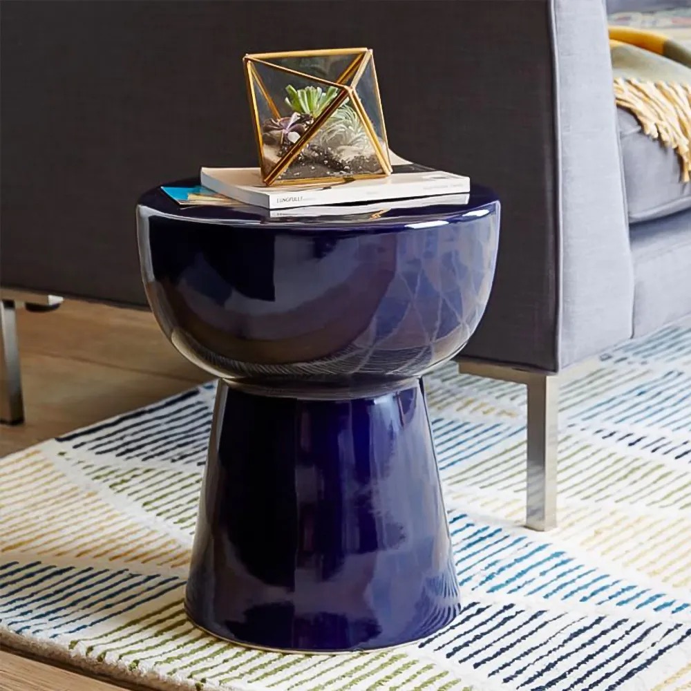 HMR - Round End Table in Blue