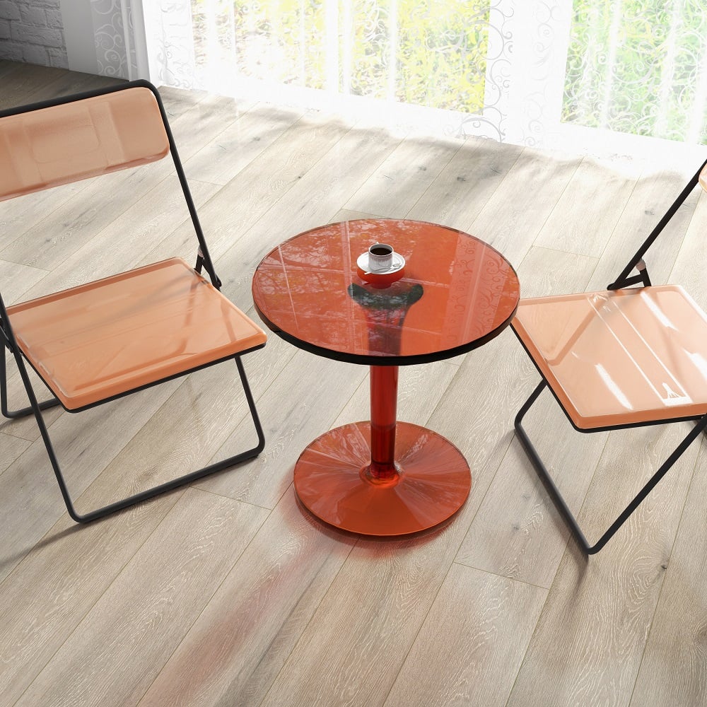 HMR - End and Accent and Clear Side Table in Amber