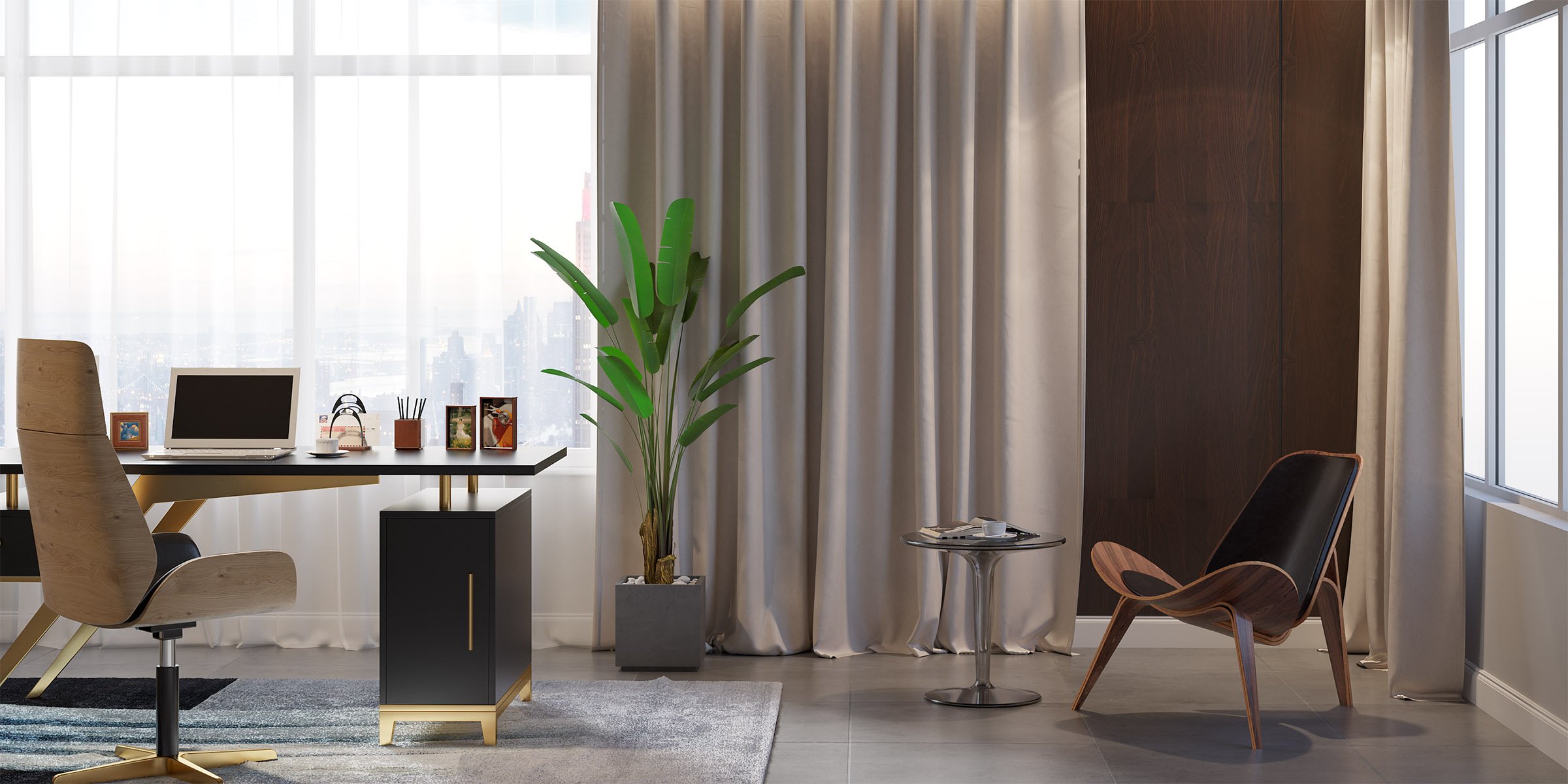 HMR - End and Accent and Clear Side Table in Amber