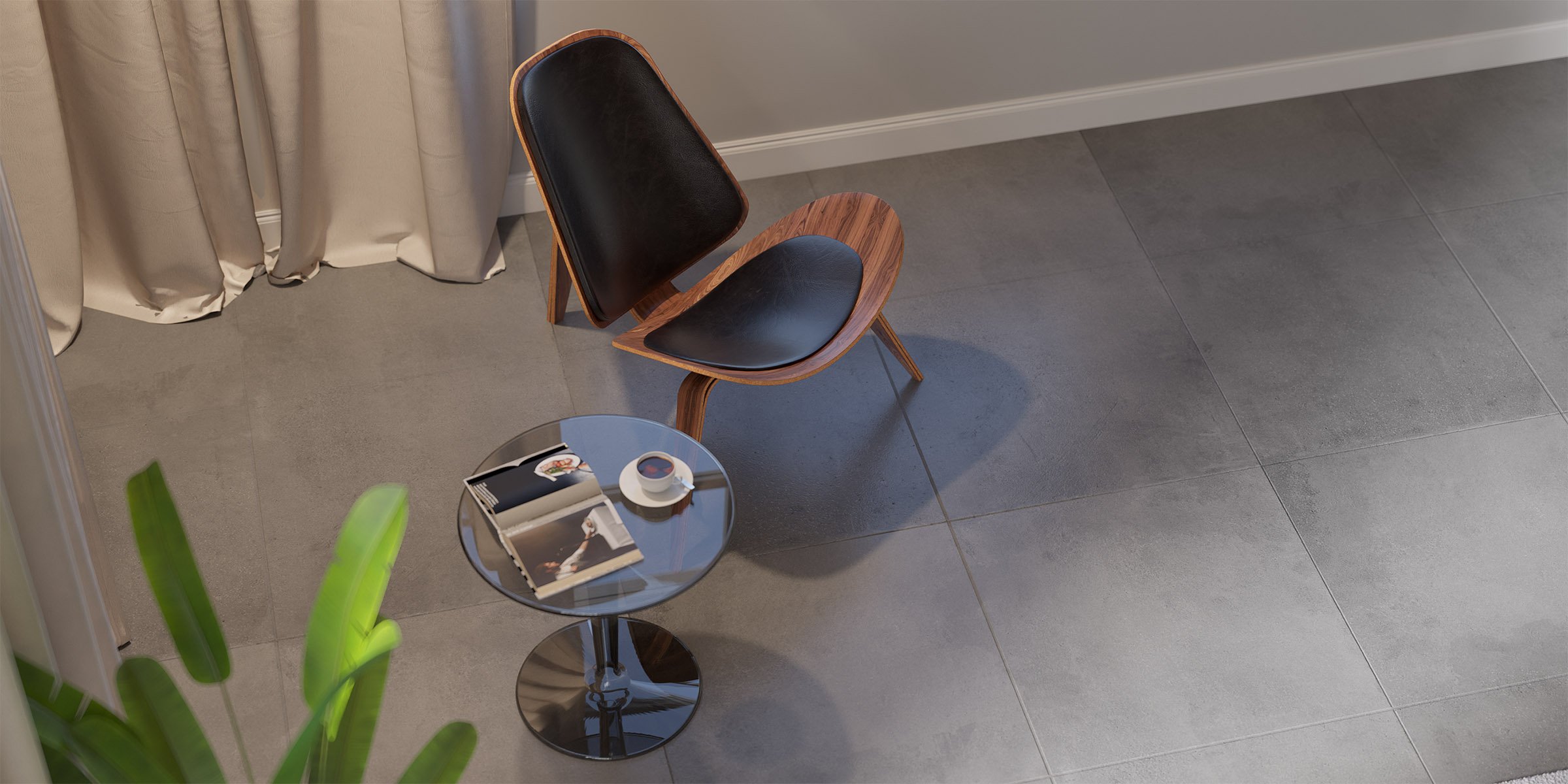 HMR - End and Accent and Clear Side Table in Amber