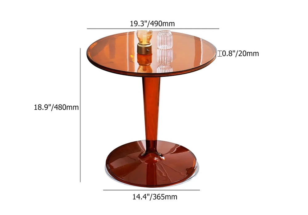 HMR - End and Accent and Clear Side Table in Amber