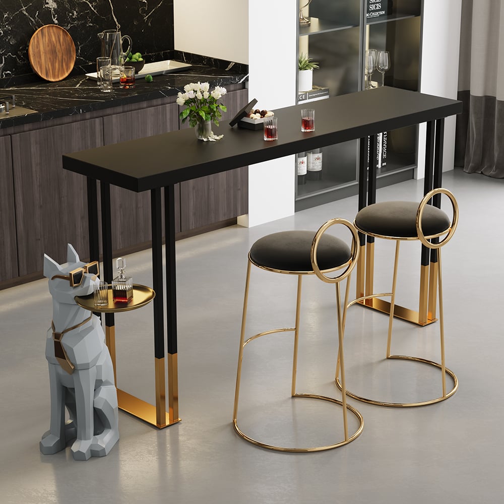 HMR Dog Sculpture Resin Side Table with Tray Top & Tissue Box - Gray