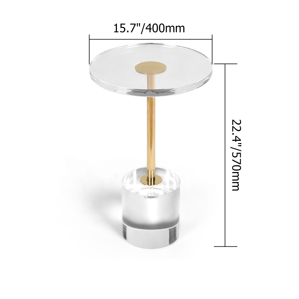 HMR - Side Table End Table Stainless Steel in 22.4"H