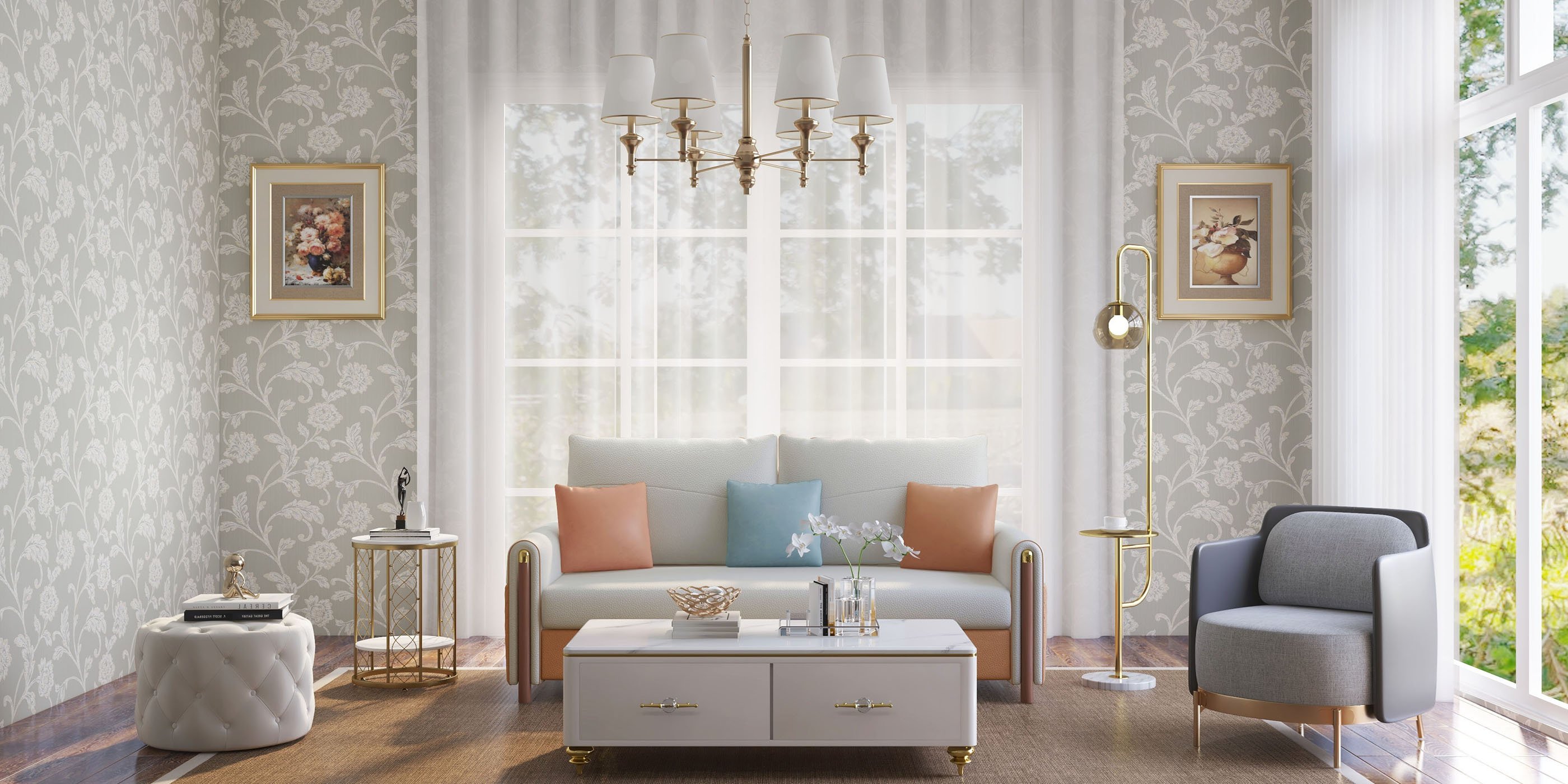 HMR - Round Marble Table with Storage in White