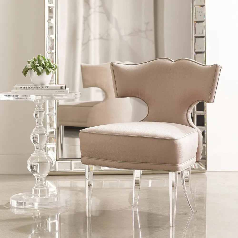 HMR - Modern Round End Table Acrylic Side Table in Clear