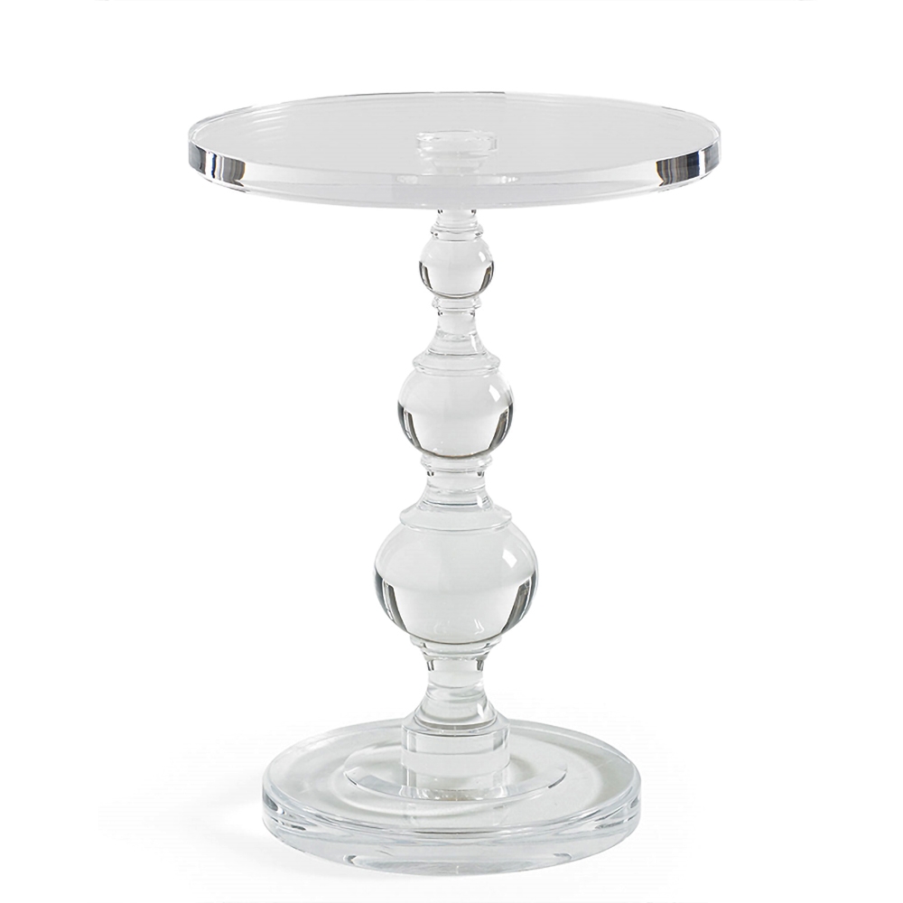 HMR - Modern Round End Table Acrylic Side Table in Clear