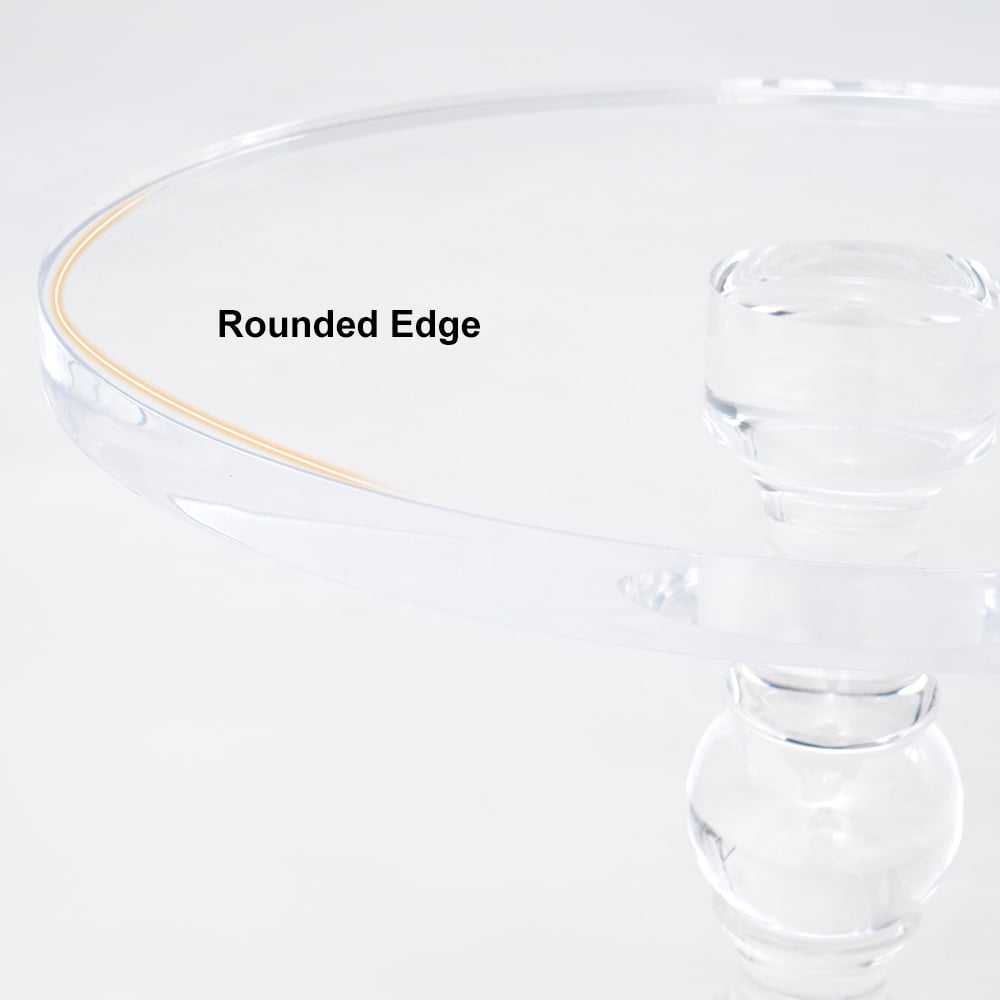 HMR - Modern Round End Table Acrylic Side Table in Clear