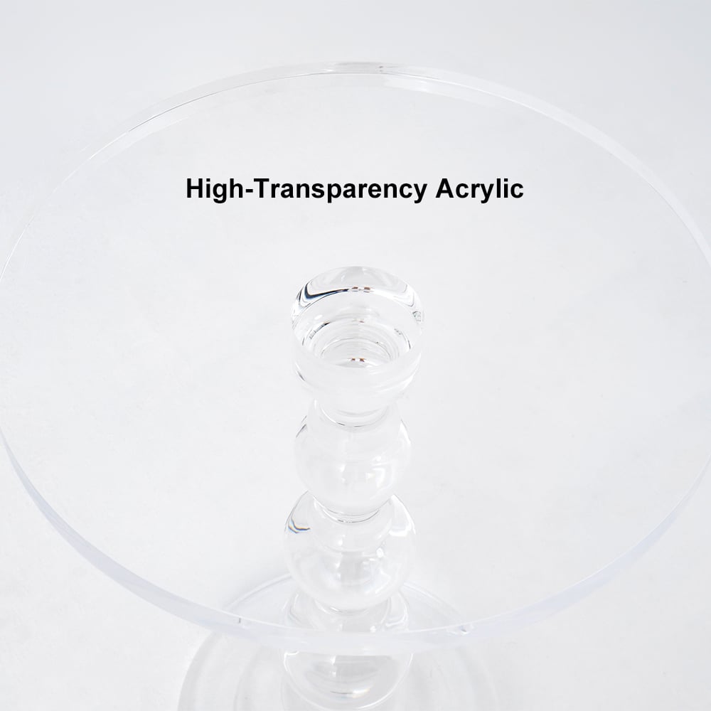 HMR - Modern Round End Table Acrylic Side Table in Clear