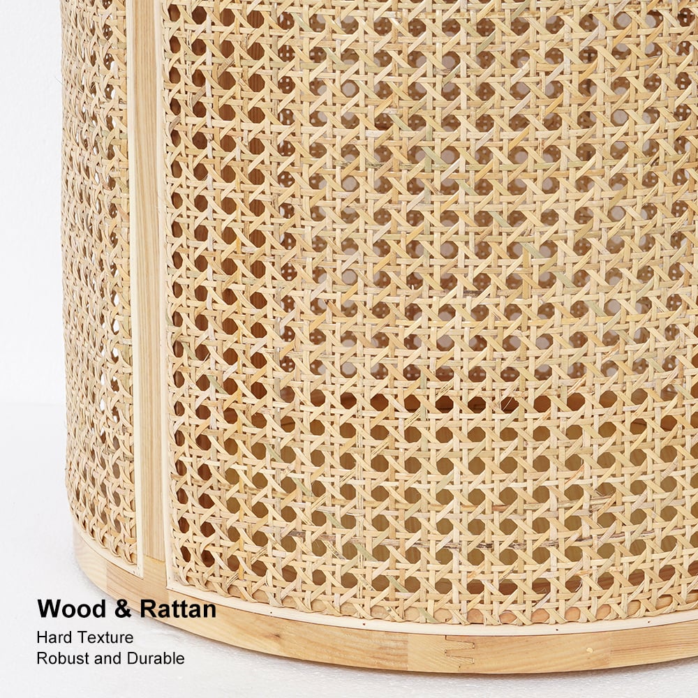 HMR - Round End Table with Storage in Rattan