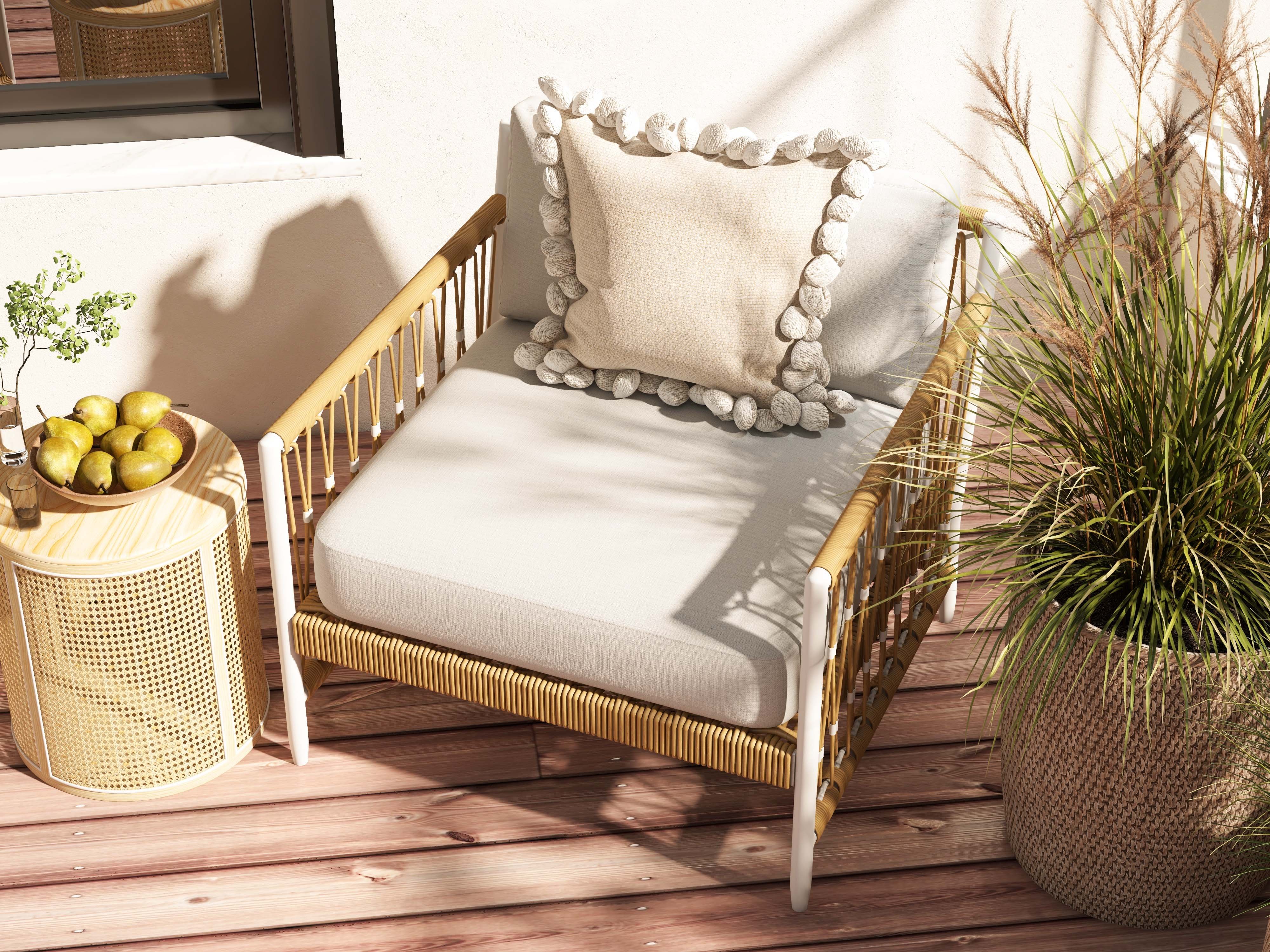 HMR - Round End Table with Storage in Rattan