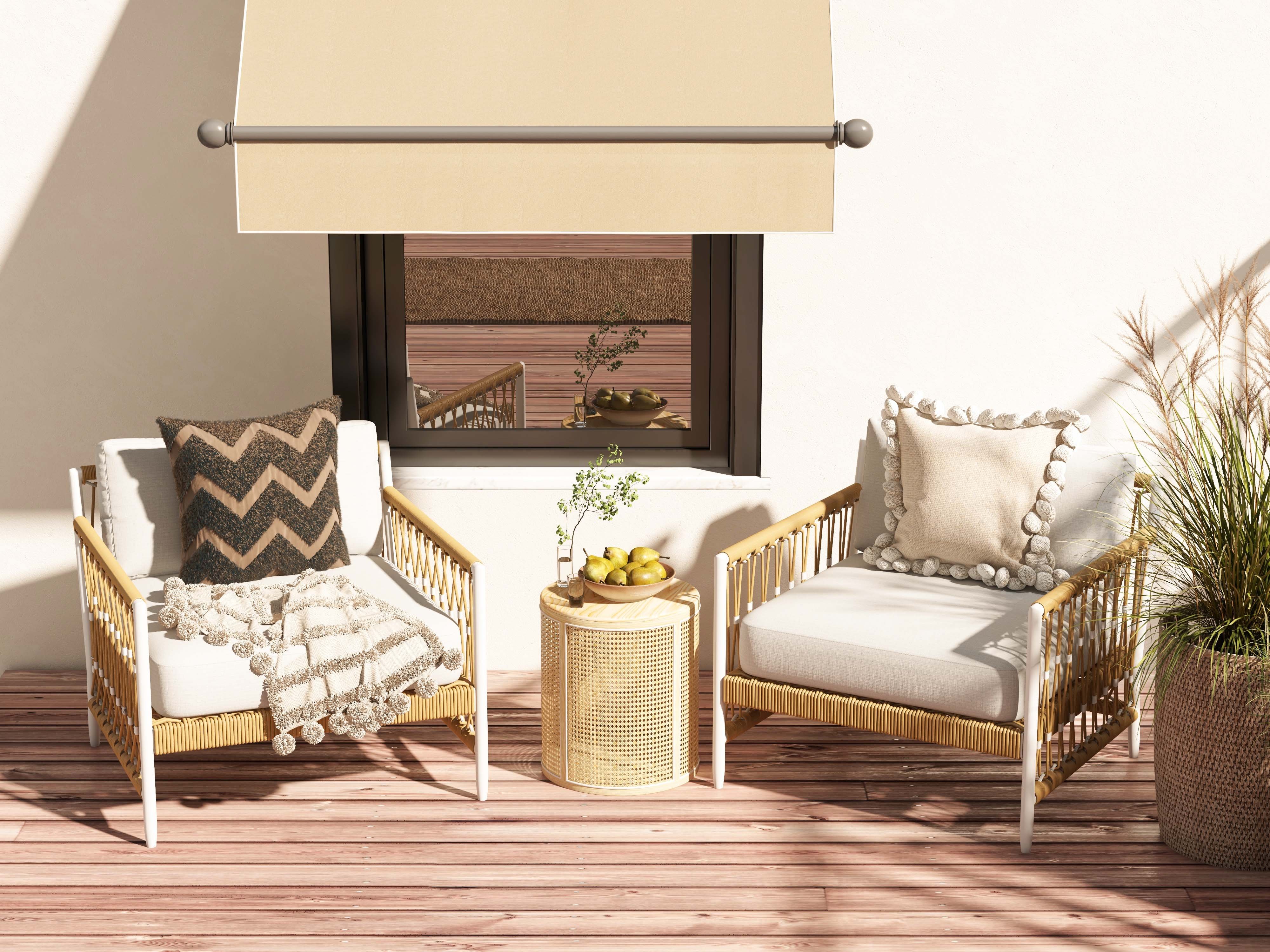 HMR - Round End Table with Storage in Rattan