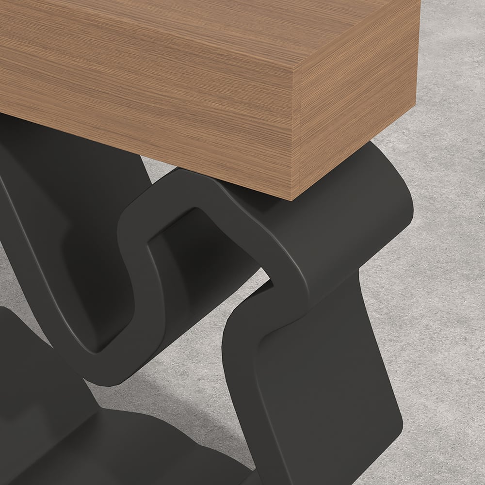 HMR - Modern Console Table with Drawers 39.4" in Black