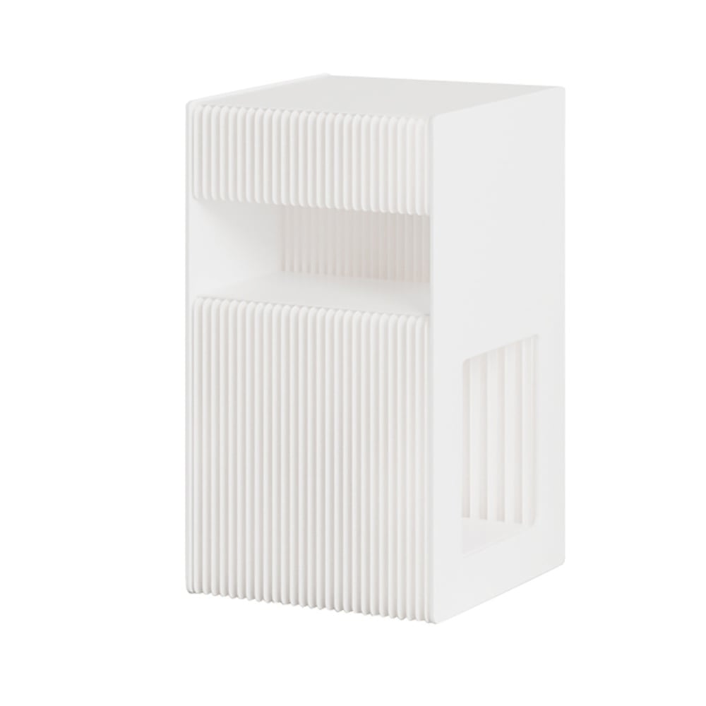HMR - Foldable End Table with Storage Side Table in White