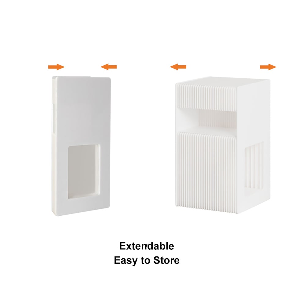 HMR - Foldable End Table with Storage Side Table in White