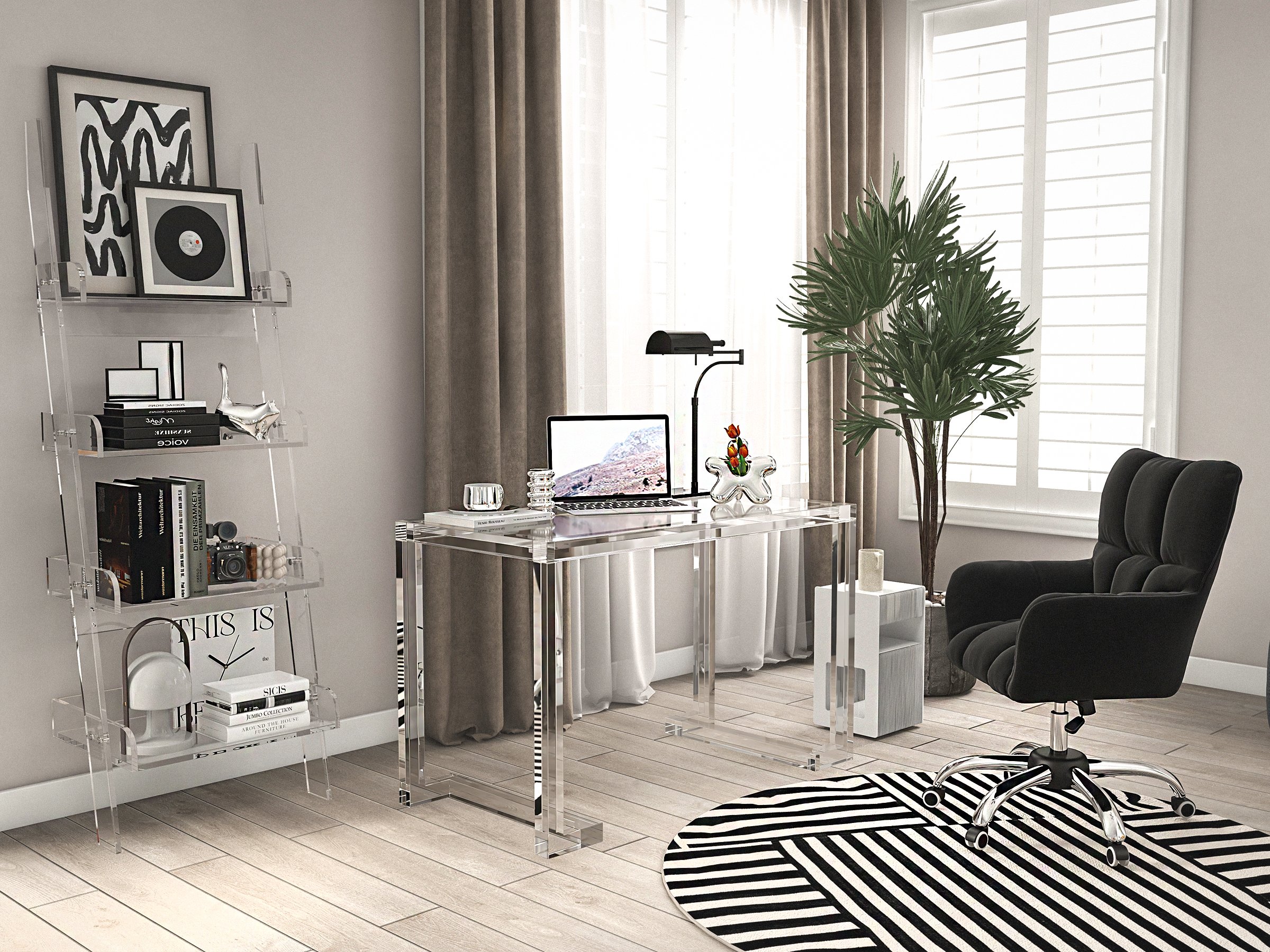 HMR - Foldable End Table with Storage Side Table in White