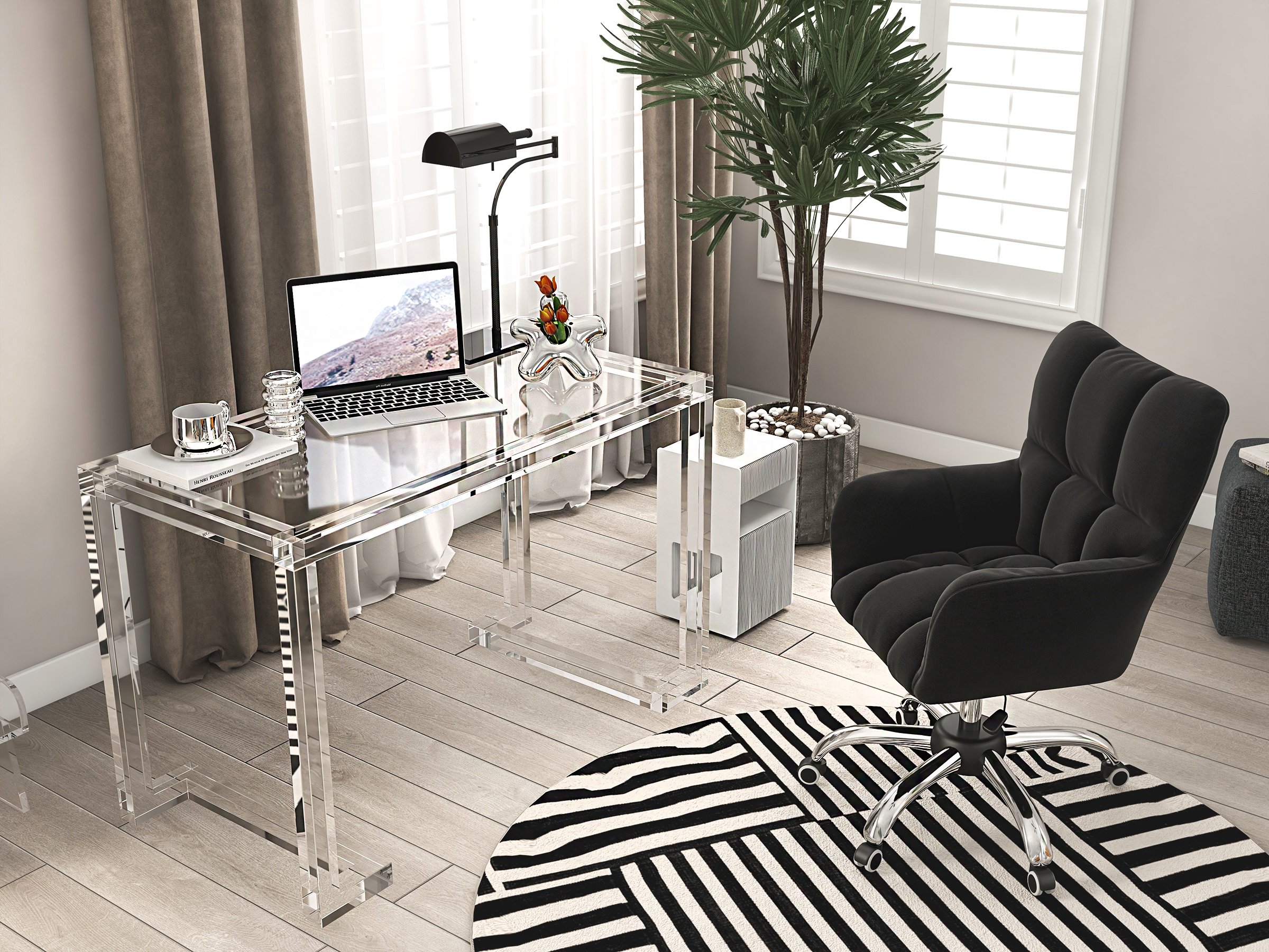 HMR - Foldable End Table with Storage Side Table in White