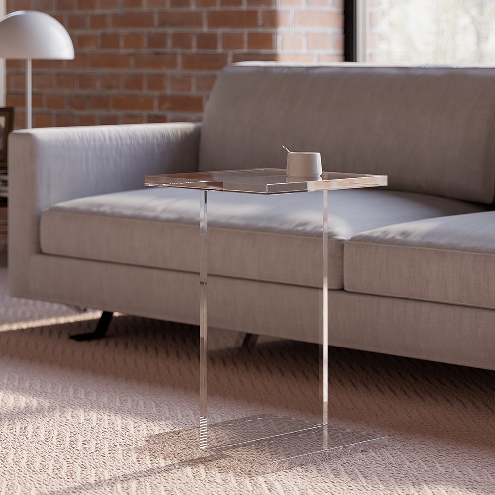 HMR - Square Acrylic End Table in Clear