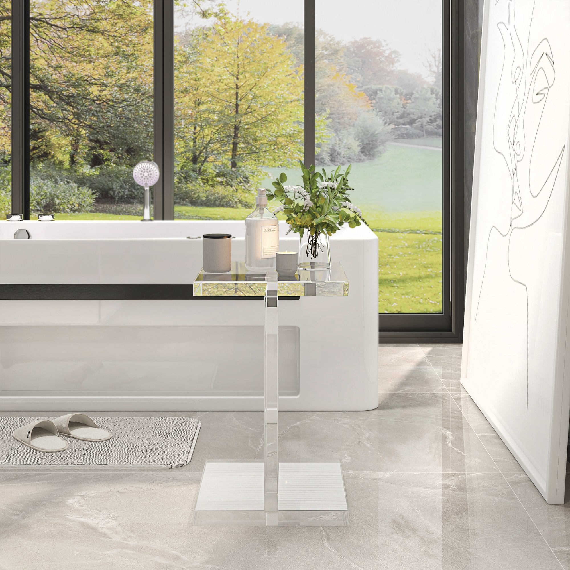 HMR - Square Acrylic End Table in Clear
